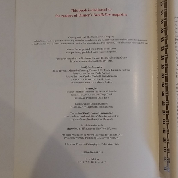 Vintage Disney's Family Cookbook - Picture 6 of 9